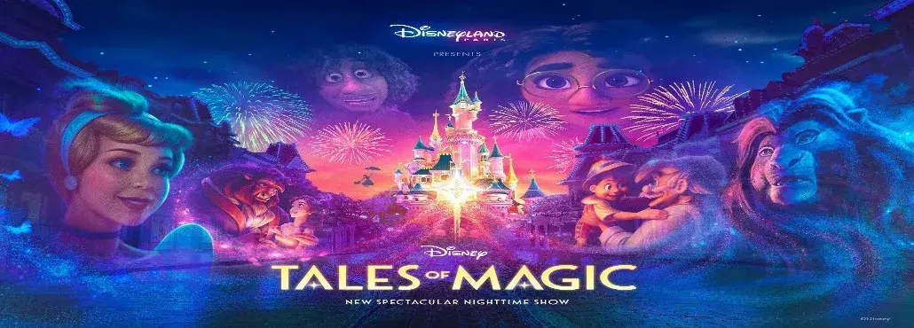 Espectáculo nocturno Disney Tales of Magic en el Castillo de la Bella Durmiente