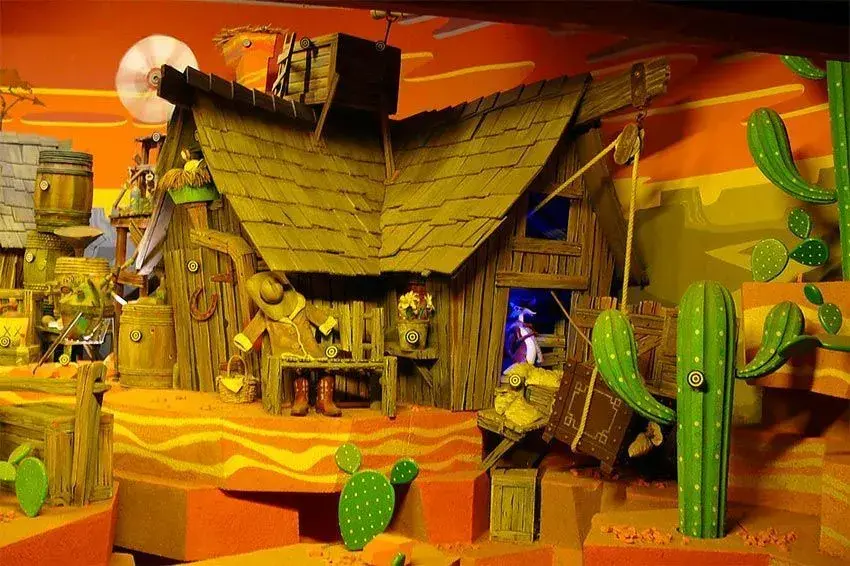 Rancho temático de la atracción Rustler Shootin' en Disneyland París