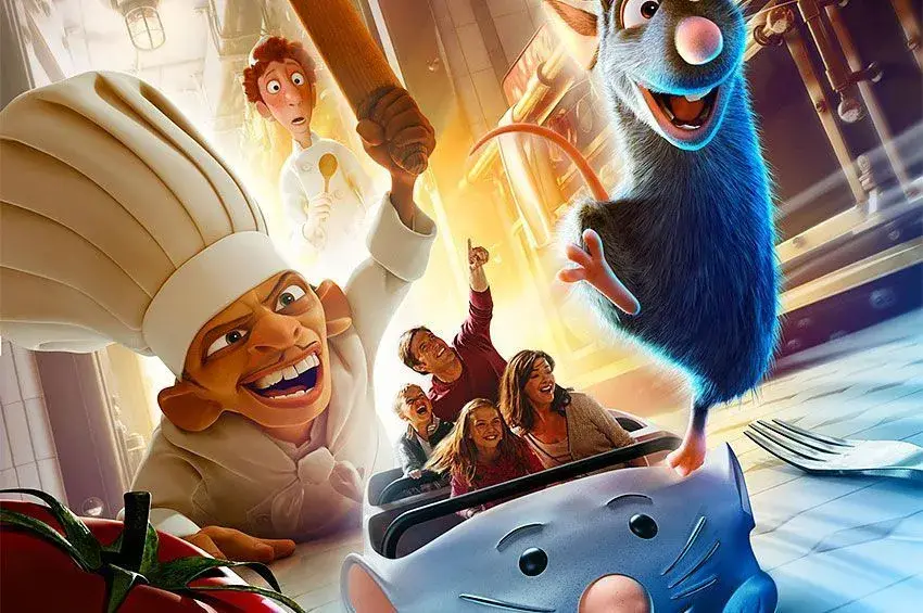 Imagen de presentación de la atracción Ratatouille: L'Aventure Totalement Toquée de Rémy en Disneyland París